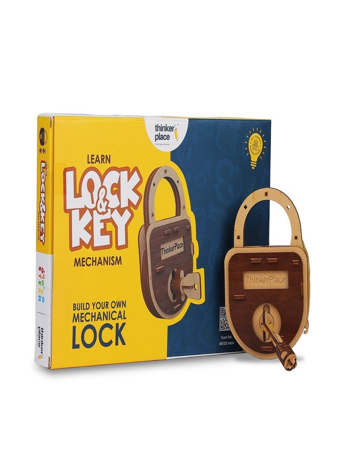 ThinkerPlace DIY Lock & Key for Kids | Build, Color & Play with a Working Lock & Key | STEM Educational Toy for Kids Age 6+ Years | Science & Learning Toy - Image 1